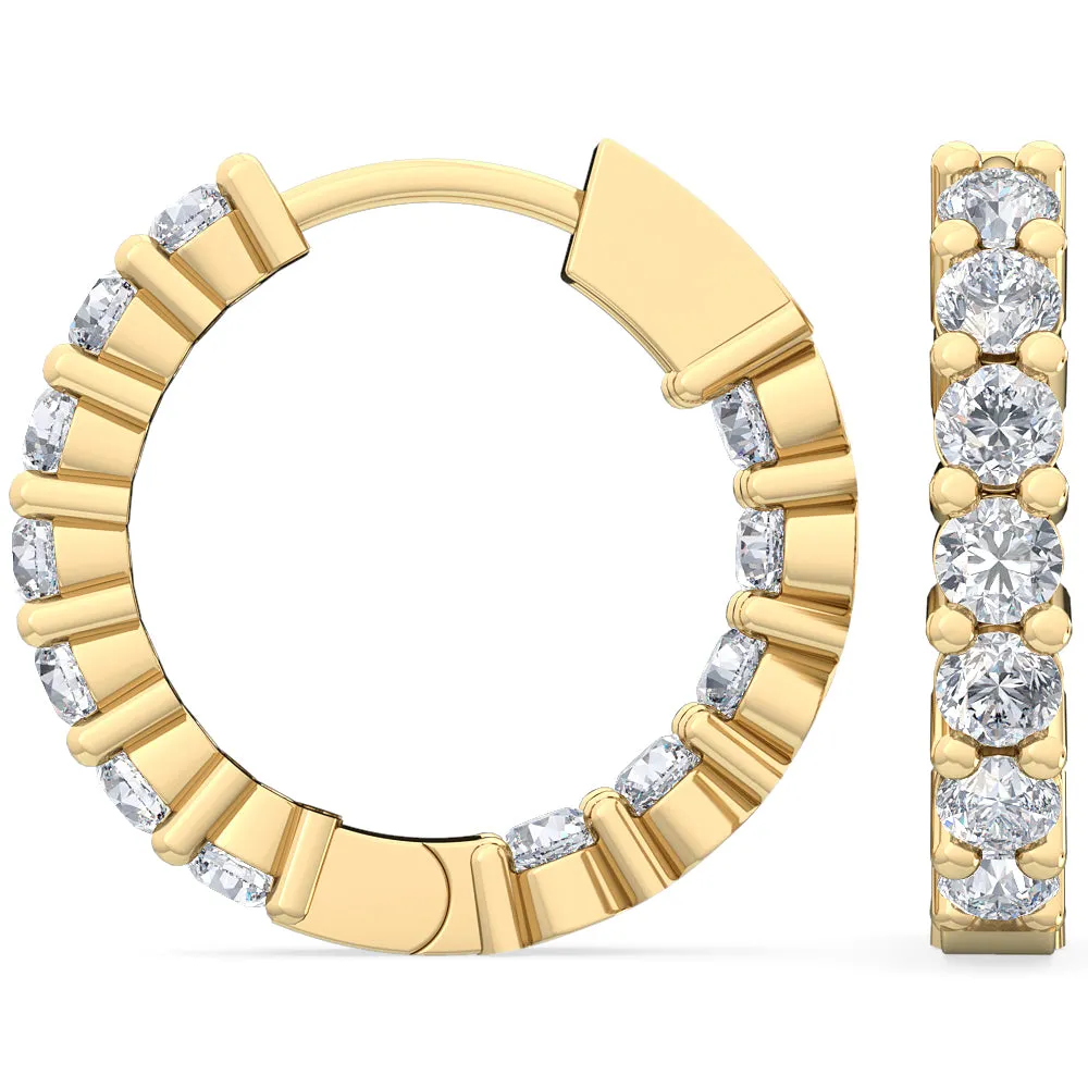 0.92ctw Lab-Grown Diamond Inside-Out Huggy Hoop Earrings in 14kt Gold