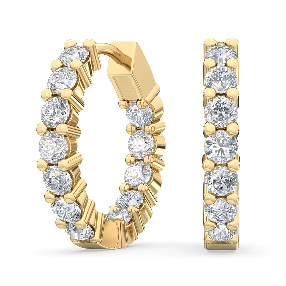 0.92ctw Lab-Grown Diamond Inside-Out Huggy Hoop Earrings in 14kt Gold