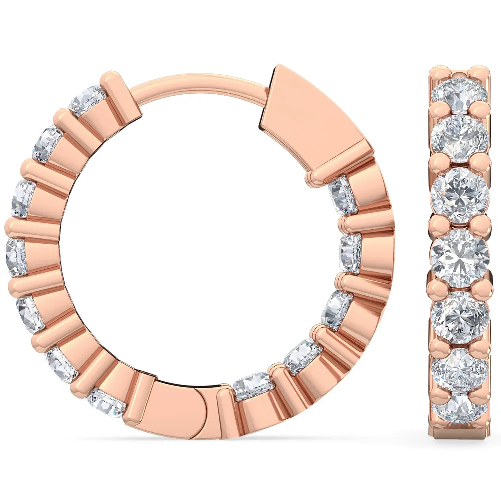 0.92ctw Lab-Grown Diamond Inside-Out Huggy Hoop Earrings in 14kt Gold