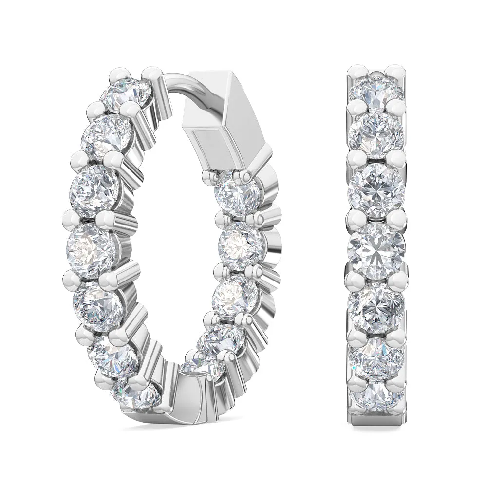 0.92ctw Lab-Grown Diamond Inside-Out Huggy Hoop Earrings in 14kt Gold