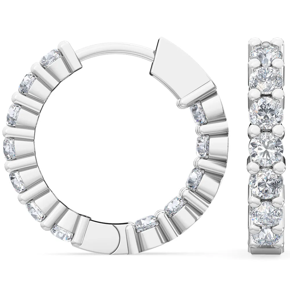 0.92ctw Lab-Grown Diamond Inside-Out Huggy Hoop Earrings in 14kt Gold