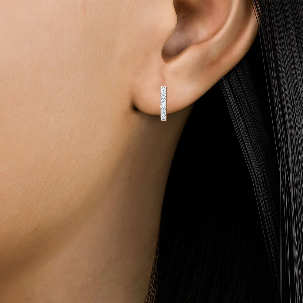 0.92ctw Lab-Grown Diamond Inside-Out Huggy Hoop Earrings in 14kt Gold