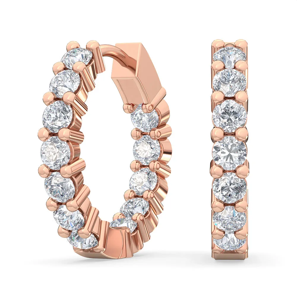 0.92ctw Lab-Grown Diamond Inside-Out Huggy Hoop Earrings in 14kt Gold