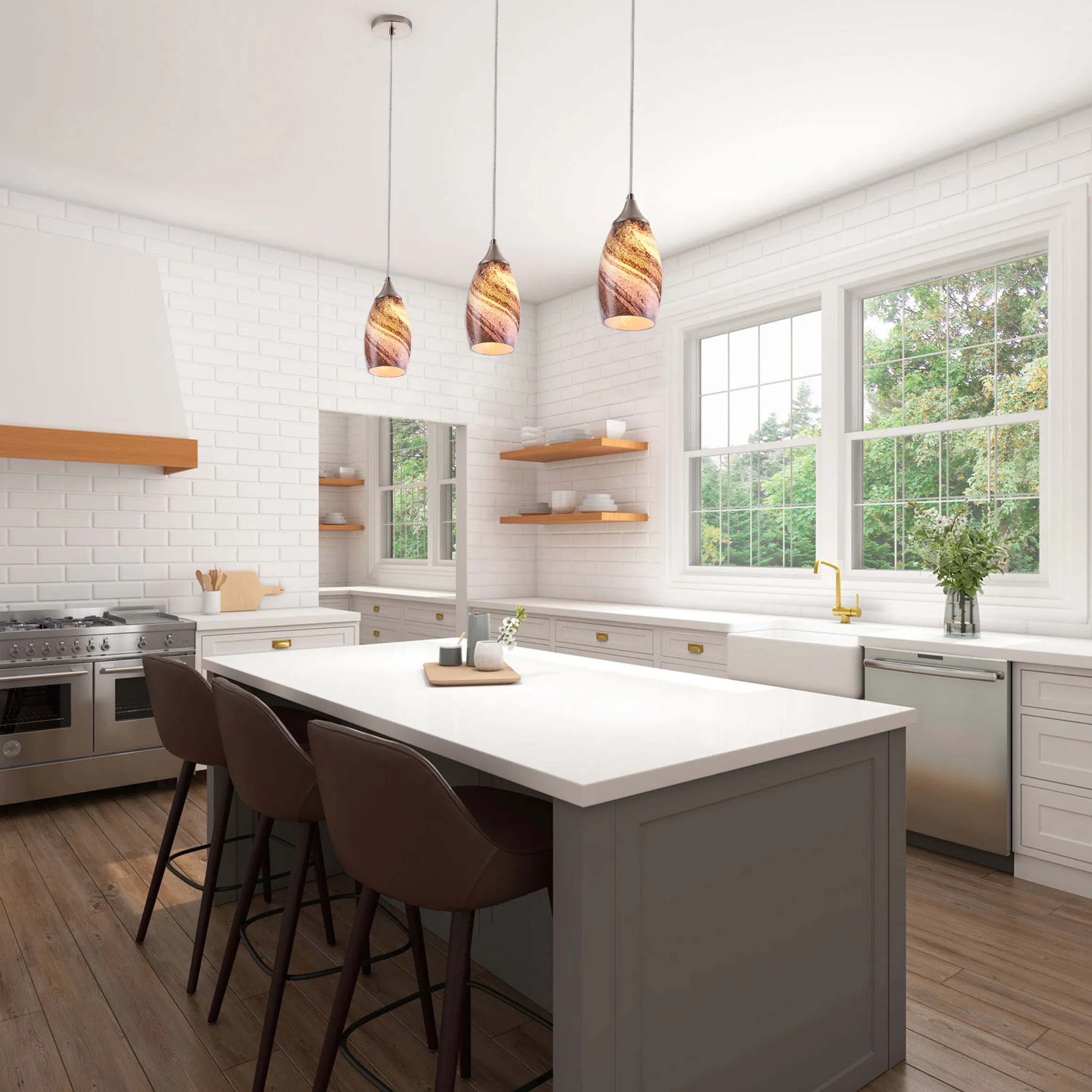 1-Light Hourglass Shape with Special Texture Pendant Lighting