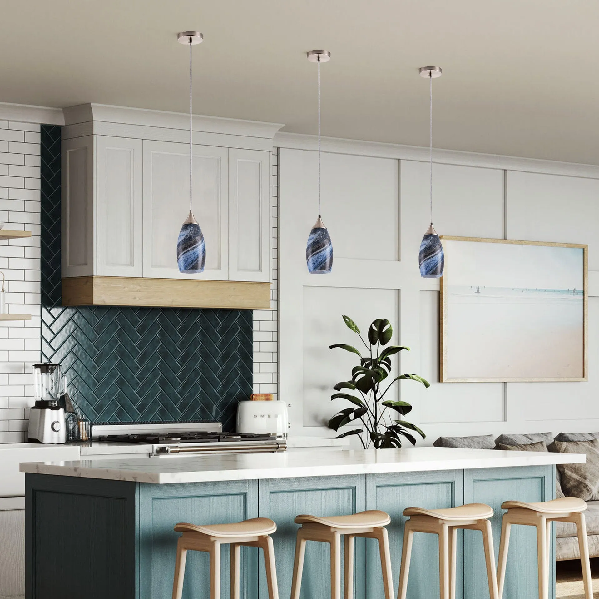 1-Light Hourglass Shape with Special Texture Pendant Lighting