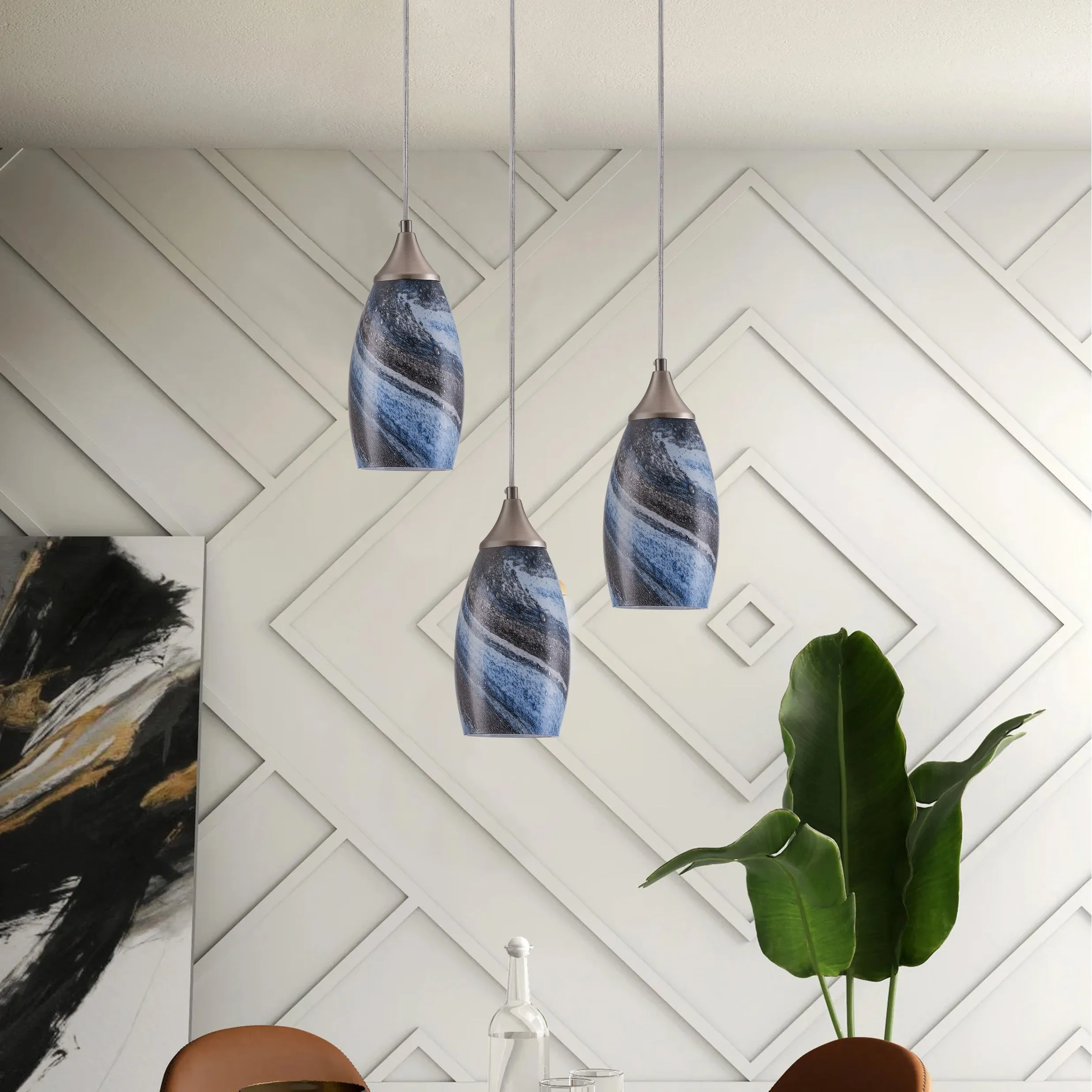 1-Light Hourglass Shape with Special Texture Pendant Lighting