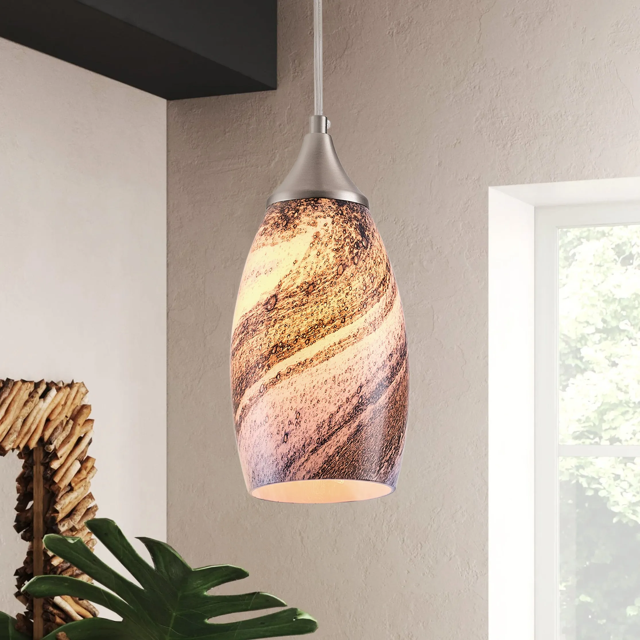 1-Light Hourglass Shape with Special Texture Pendant Lighting