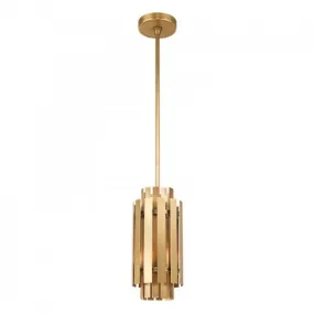 1 Light Natural Brass Single Pendant