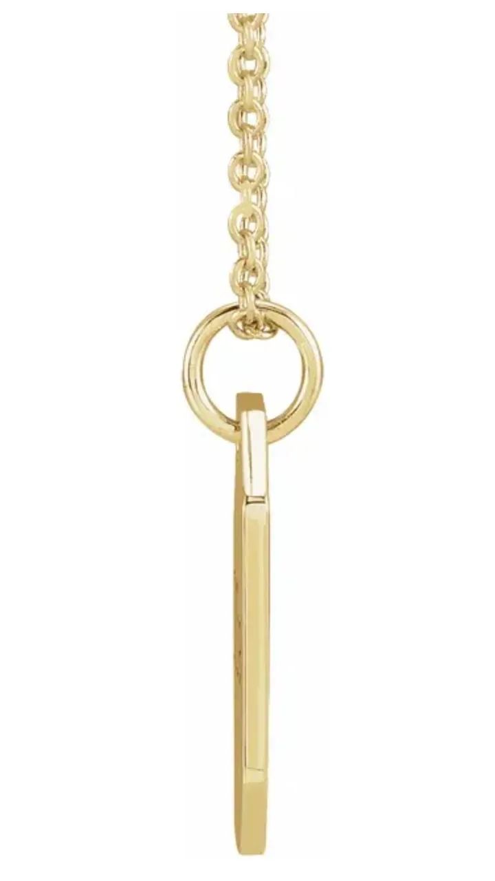 10k Gold Engravable Dog Tag Pendant