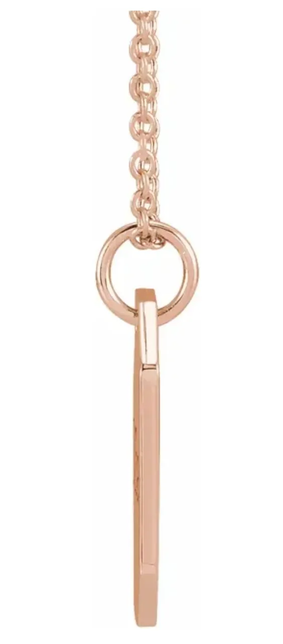 10k Gold Engravable Dog Tag Pendant