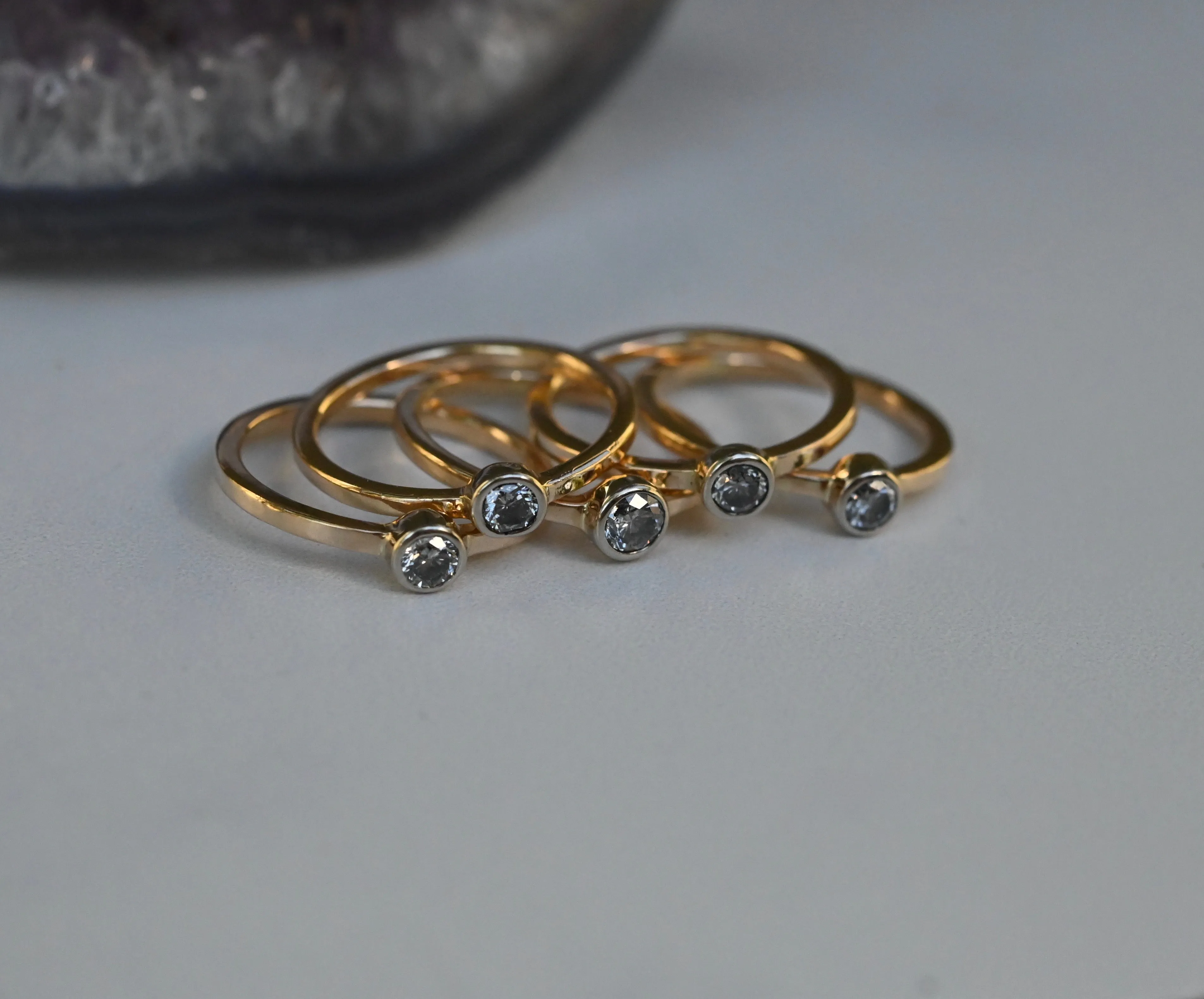 14k Gold & Gemstone Customizable Solitaire Ring Setting - Made To Order