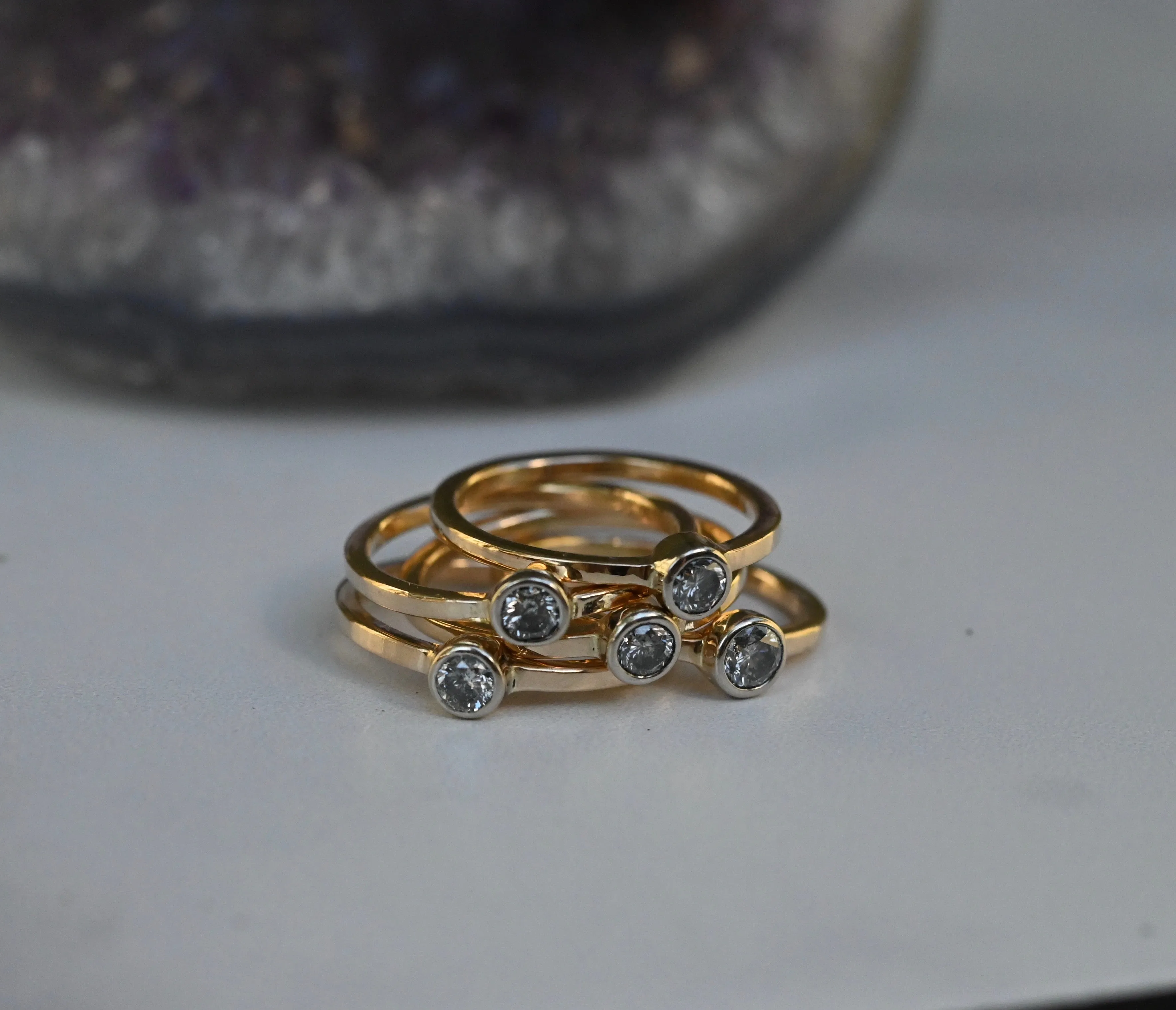 14k Gold & Gemstone Customizable Solitaire Ring Setting - Made To Order