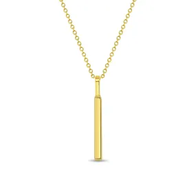 14k Gold Engravable Bar Women's Pendant