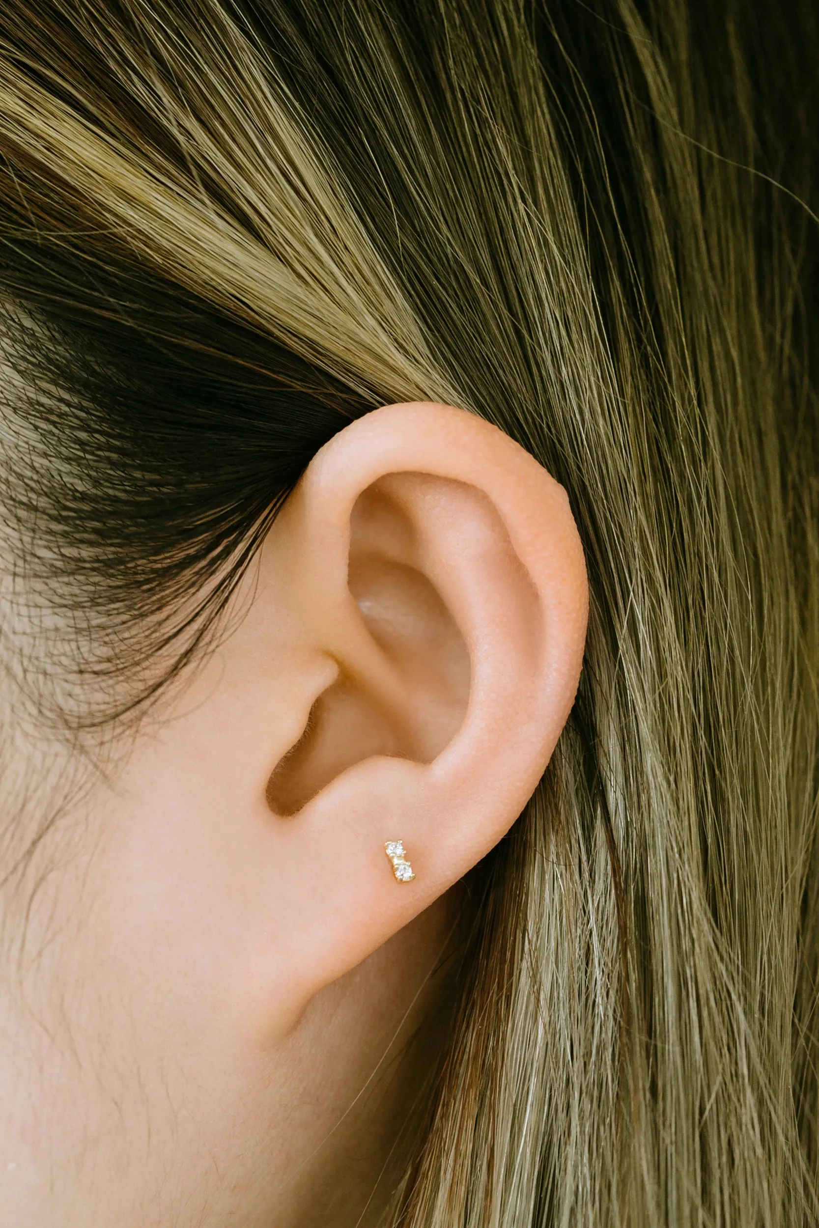14k Gold Jewelry Minimalist Delicate Tie Knot Ribbon Helix Cartilage Barbell Ear Stud Earring Piercing
