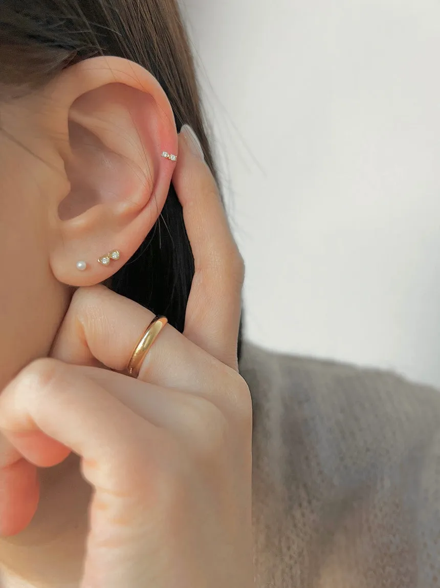 14k Gold Jewelry Minimalist Delicate Tie Knot Ribbon Helix Cartilage Barbell Ear Stud Earring Piercing