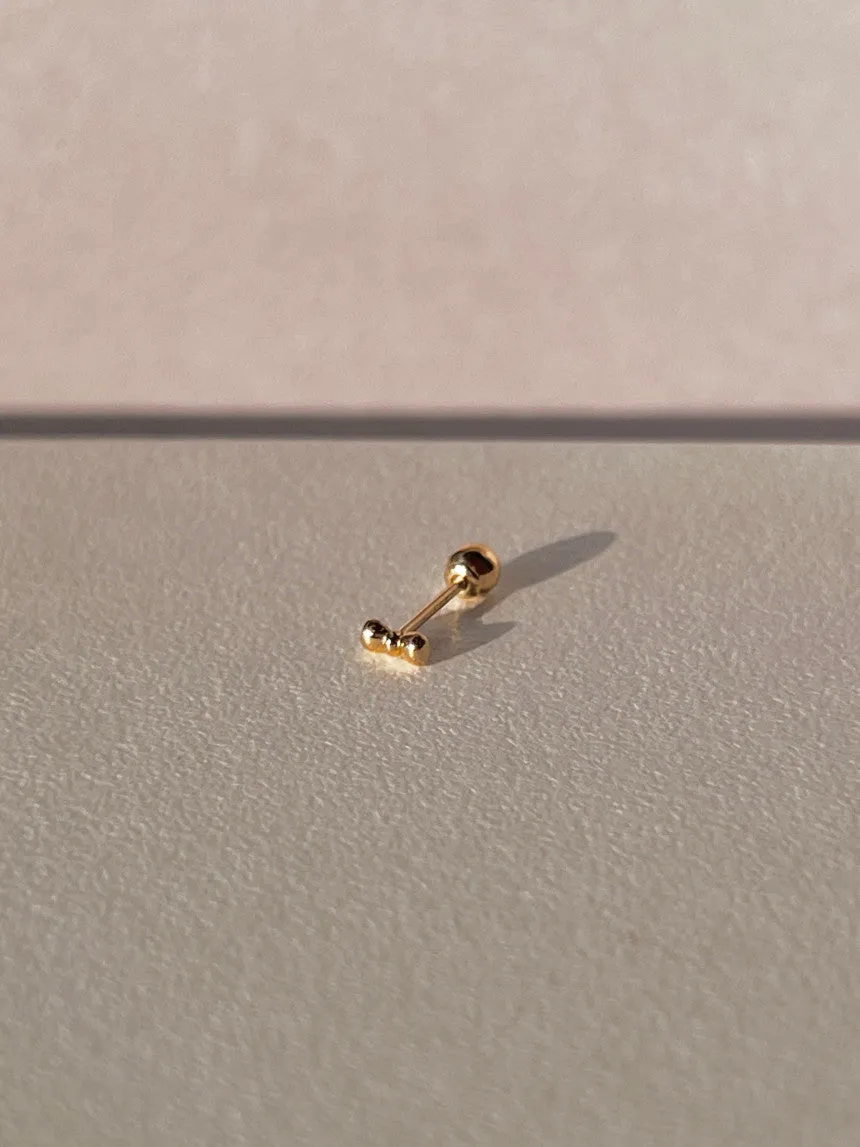 14k Gold Jewelry Minimalist Delicate Tie Knot Ribbon Helix Cartilage Barbell Ear Stud Earring Piercing