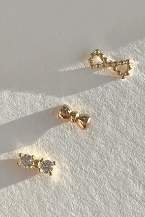 14k Gold Jewelry Minimalist Delicate Tie Knot Ribbon Helix Cartilage Barbell Ear Stud Earring Piercing