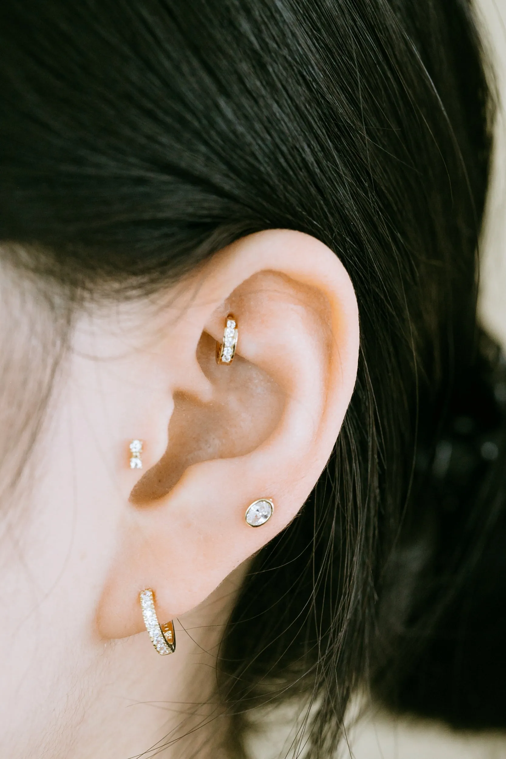 14k Gold Jewelry Minimalist Delicate Tie Knot Ribbon Helix Cartilage Barbell Ear Stud Earring Piercing