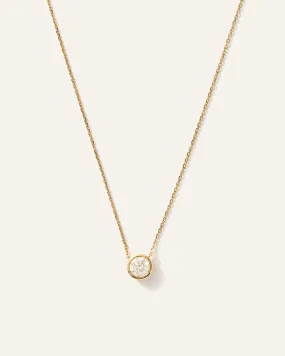 14K Gold Lab Grown Diamond Bezel Necklace