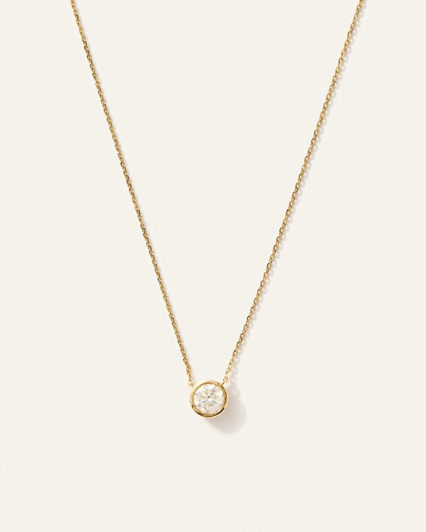 14K Gold Lab Grown Diamond Bezel Necklace