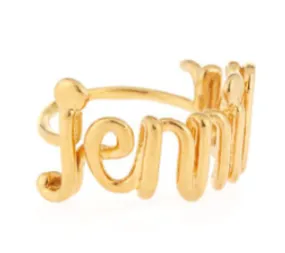 14k Gold Script Name Ring (Customizable)