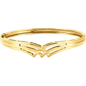 14KT Yellow Gold Weave Hinged Bangle Bracelet