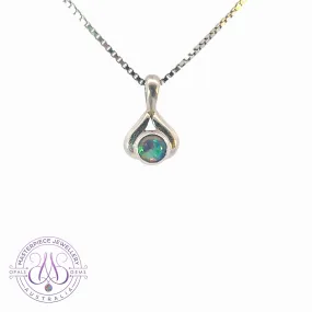 18kt White Gold Opal triplet pendant 3.5mm
