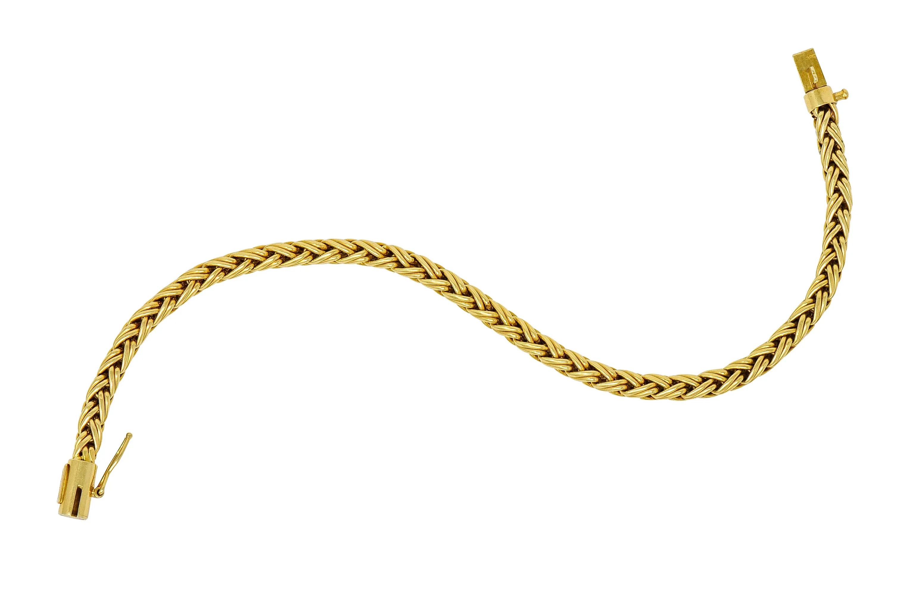 1980's Tiffany & Co. Vintage 18 Karat Gold Wheat Chain Bracelet