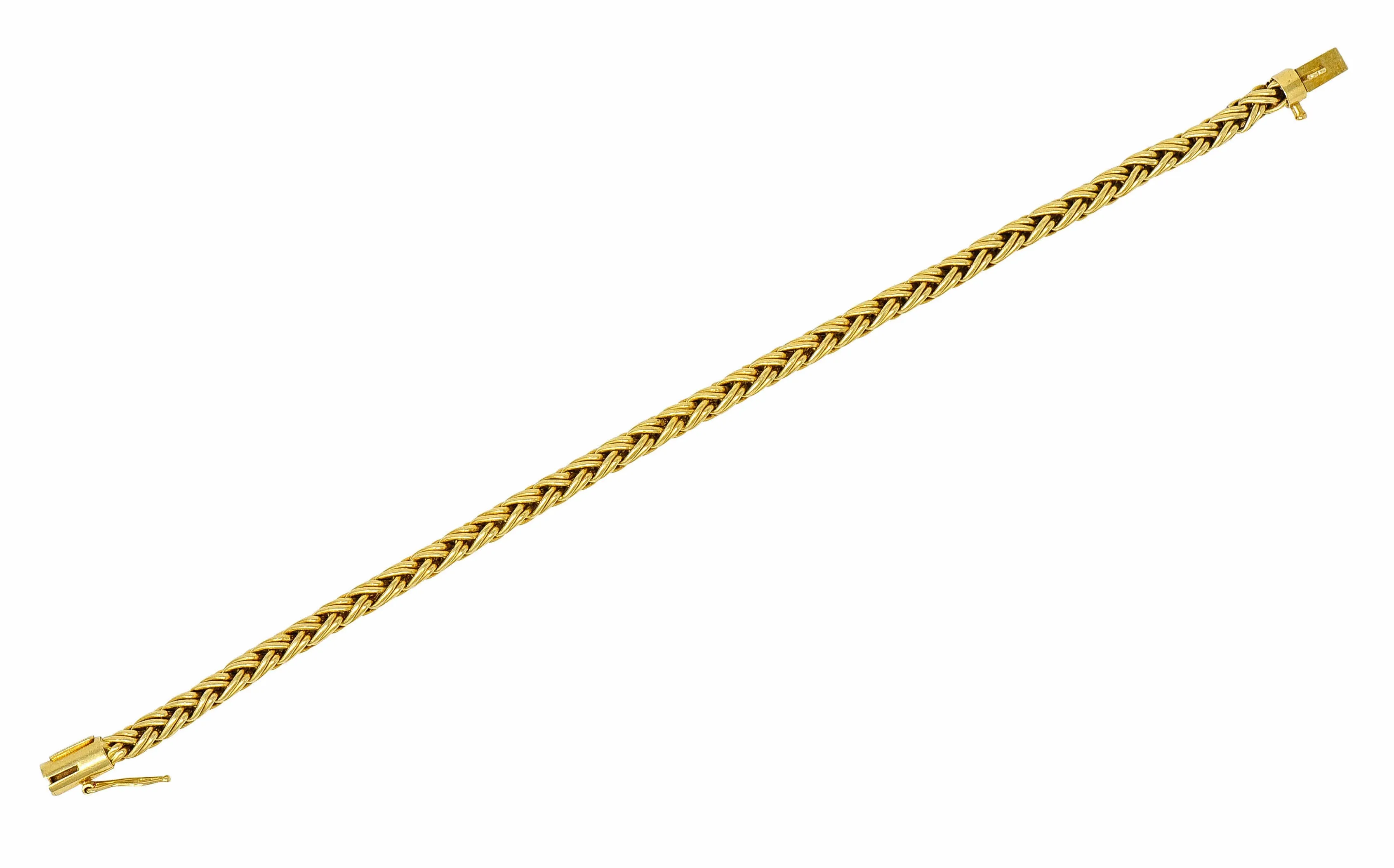 1980's Tiffany & Co. Vintage 18 Karat Gold Wheat Chain Bracelet