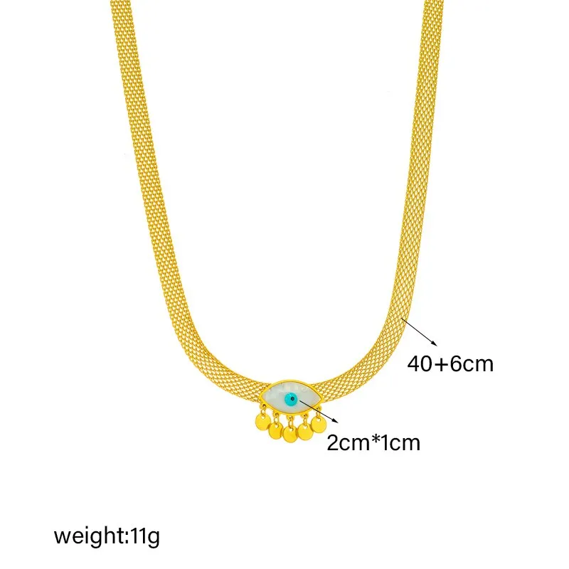 316L Stainless Steel Blue Eyes Pendant Necklace For Women