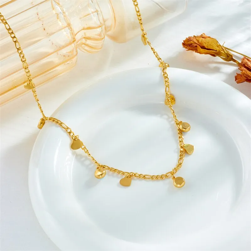 316L Stainless Steel Vintage Eye Heart Pendant Necklace For Women