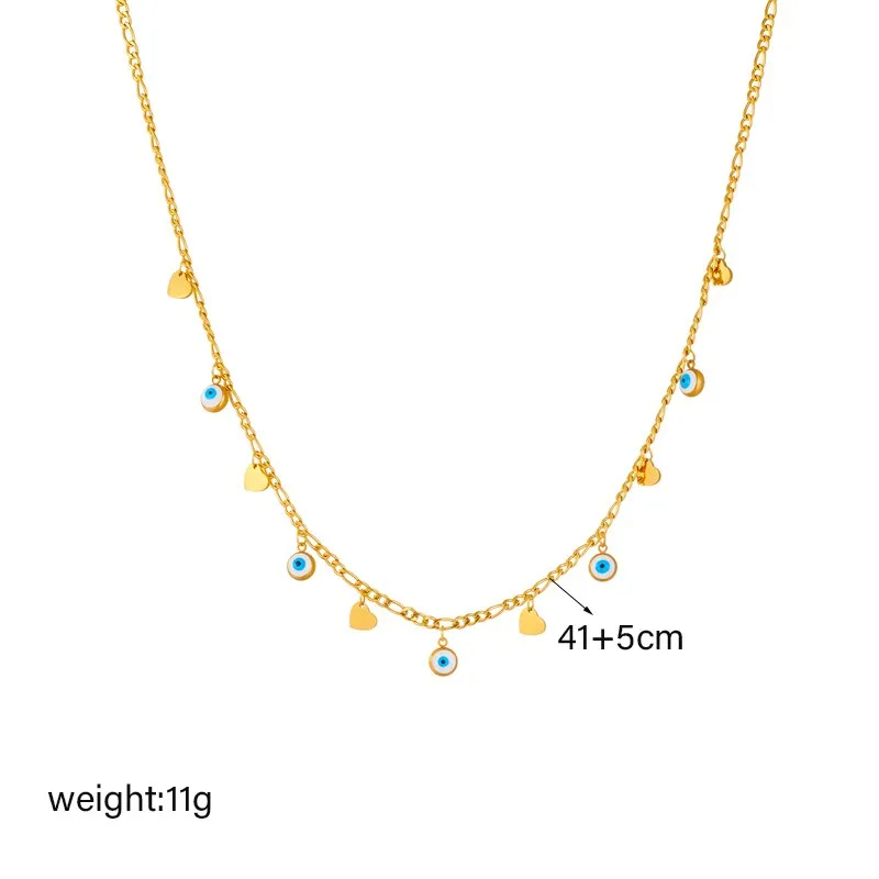 316L Stainless Steel Vintage Eye Heart Pendant Necklace For Women