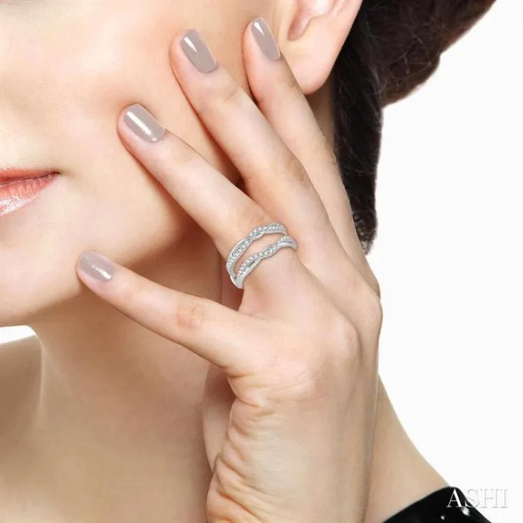3/8 Ctw Round Diamond Insert Ring in 14K White Gold