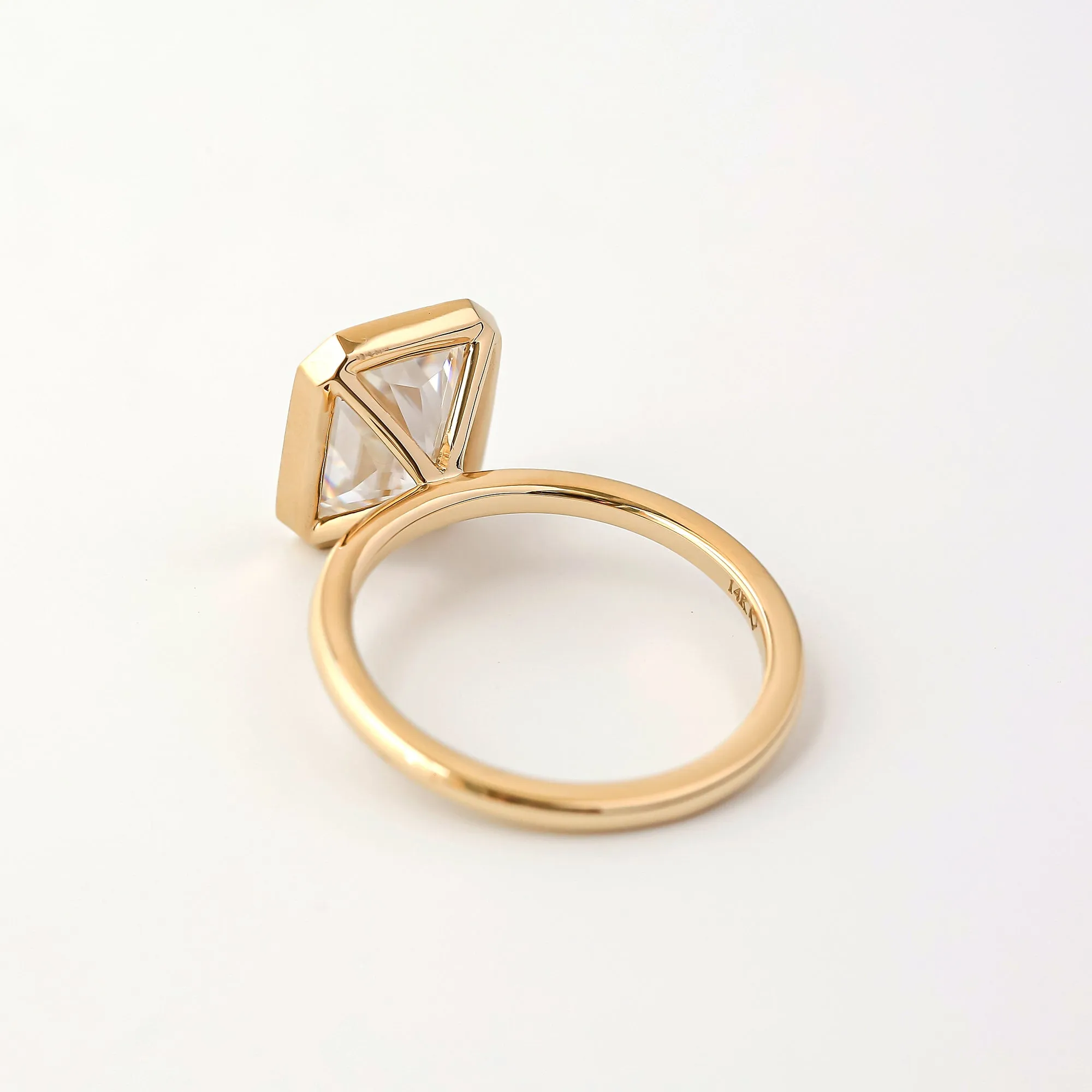 3.90ct Radiant Pageant 4X Bezel Ring