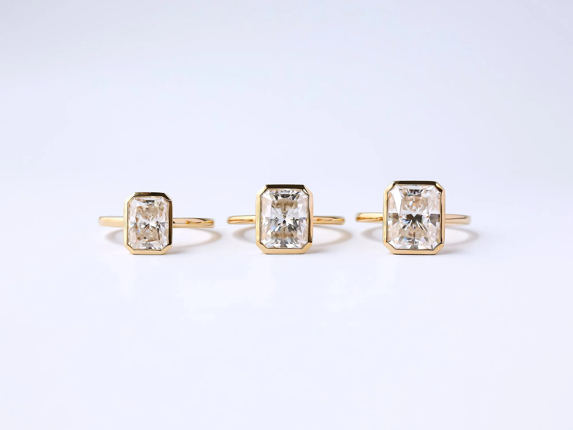 3.90ct Radiant Pageant 4X Bezel Ring