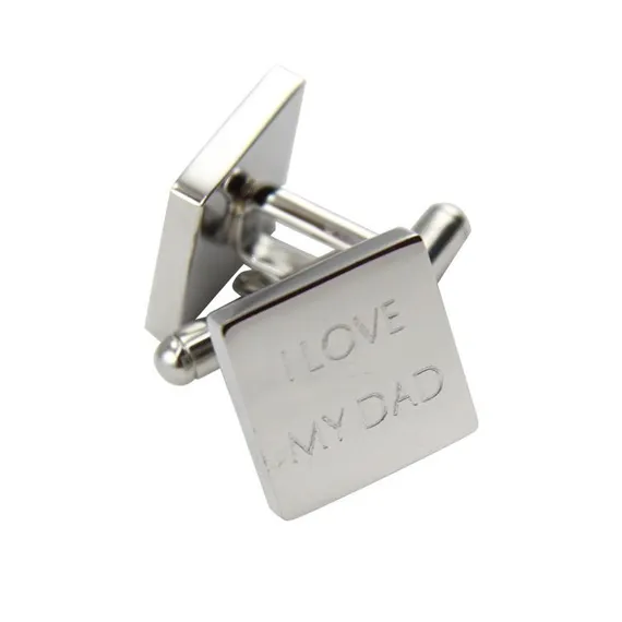 5 x Personalised Engraved Square Silver Cufflinks