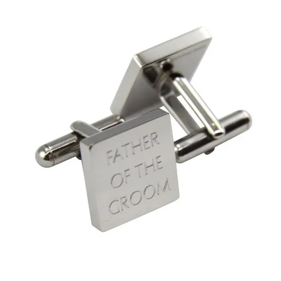 5 x Personalised Engraved Square Silver Cufflinks