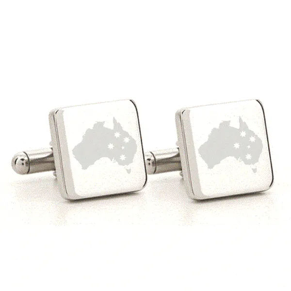 5 x Personalised Engraved Square Silver Cufflinks
