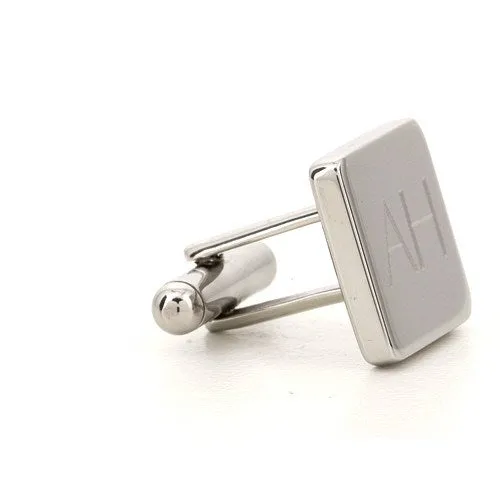 5 x Personalised Engraved Square Silver Cufflinks