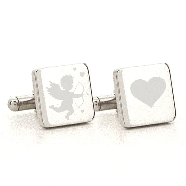5 x Personalised Engraved Square Silver Cufflinks