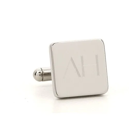 5 x Personalised Engraved Square Silver Cufflinks