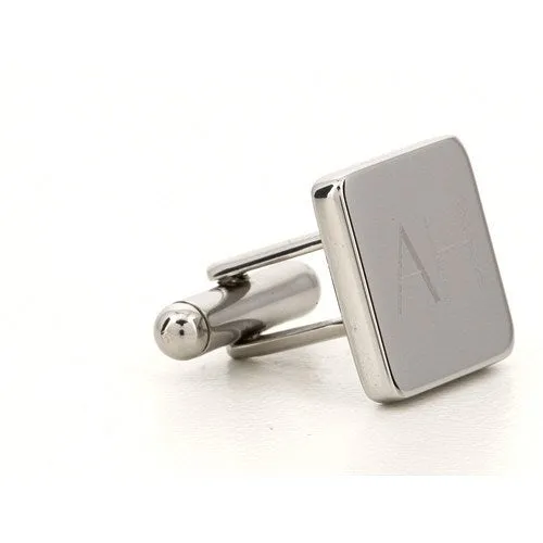 5 x Personalised Engraved Square Silver Cufflinks