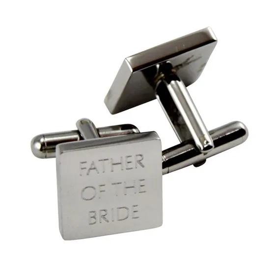 5 x Personalised Engraved Square Silver Cufflinks