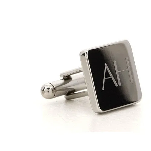 5 x Personalised Engraved Square Silver Cufflinks