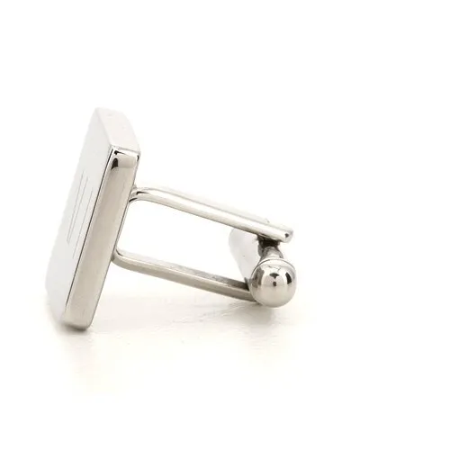 5 x Personalised Engraved Square Silver Cufflinks