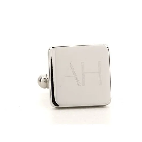 5 x Personalised Engraved Square Silver Cufflinks
