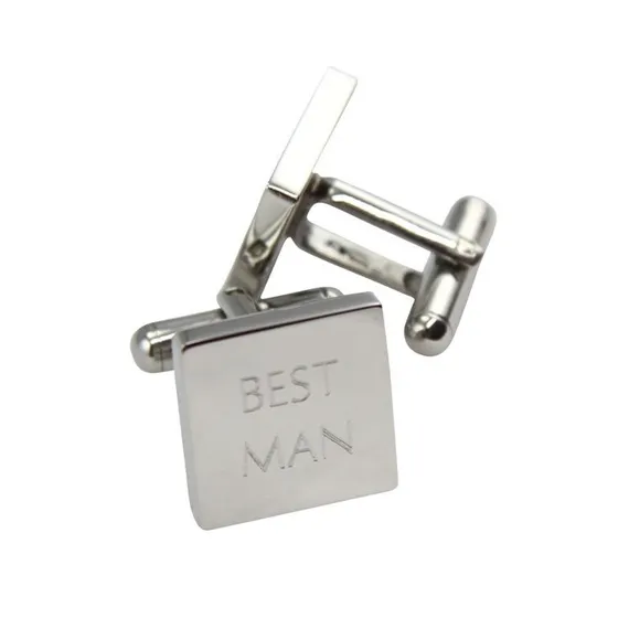 5 x Personalised Engraved Square Silver Cufflinks