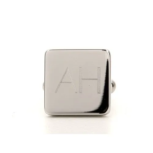 5 x Personalised Engraved Square Silver Cufflinks