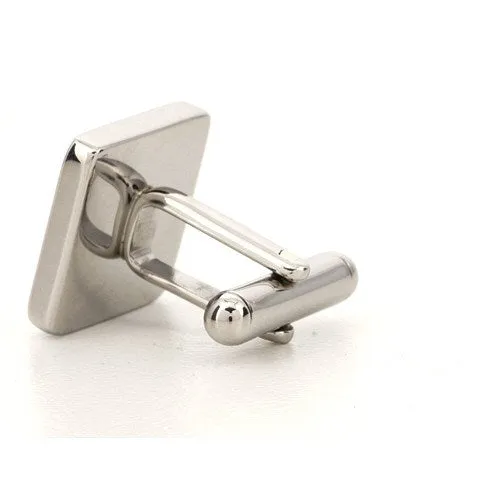 5 x Personalised Engraved Square Silver Cufflinks