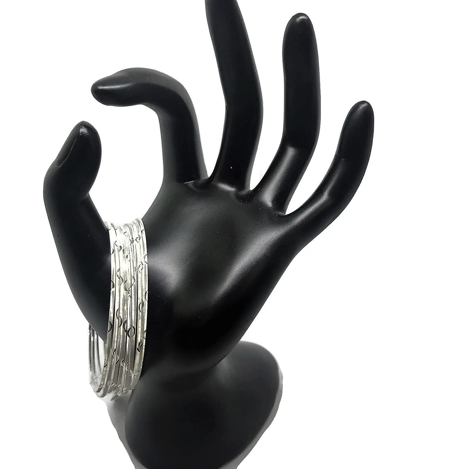 925 Sterling Silver Bangle Bracelet - Set of Ten - Style#01